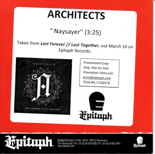 Naysayer by Architects single cover art