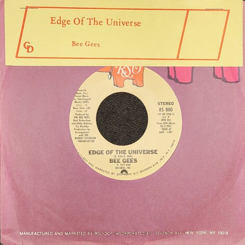 Edge of the Universe / Words by Bee Gees single cover art
