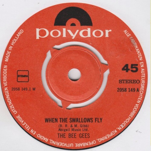 When the Swallows Fly / Give Your Best by Bee Gees single cover art