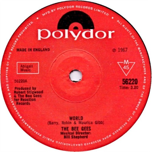 World by Bee Gees single cover art