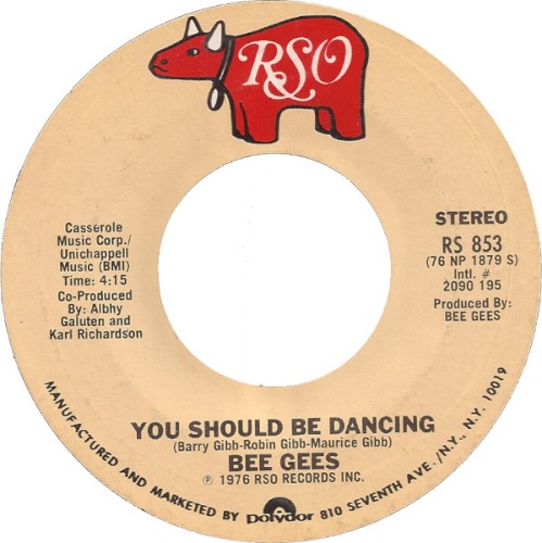 Portada del sencillo You Should Be Dancing de Bee Gees
