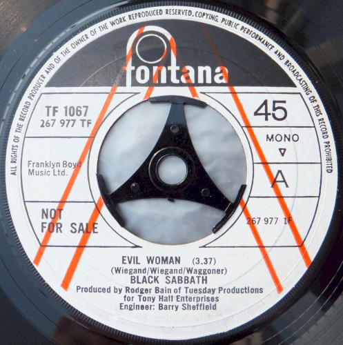 Portada del sencillo Evil Woman de Black Sabbath