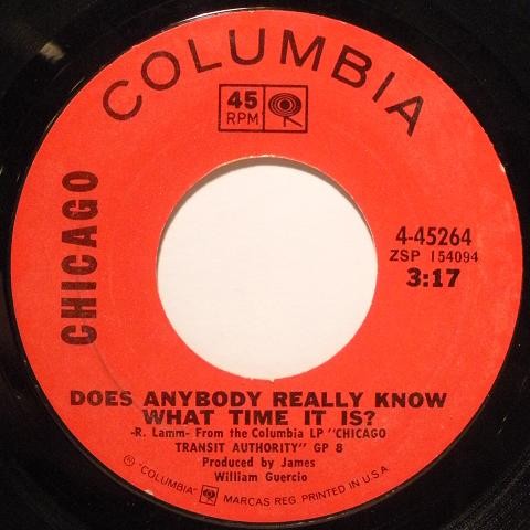 Does Anybody Really Know What Time It Is? by Chicago single cover art