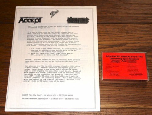 Portada del EP Advance Tracks From the Upcoming Epic Release de Accept