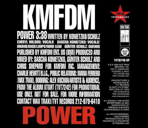 Power by KMFDM single cover art