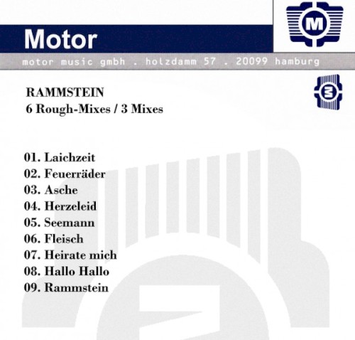 Portada del EP 6 Rough-Mixes / 3 Mixes de Rammstein