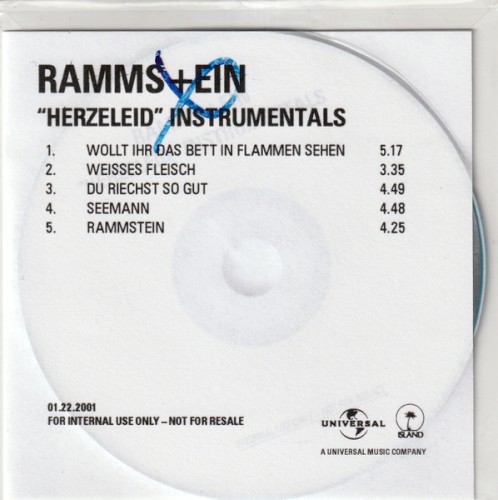 Cover-Artwork für die EP "Herzeleid" Instrumentals von Rammstein