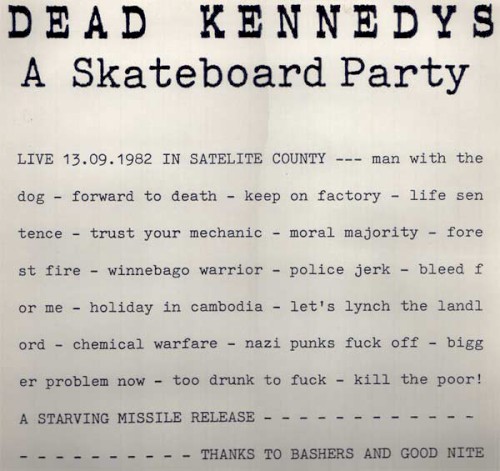 Pochette de A Skateboard Party par Dead Kennedys (album)