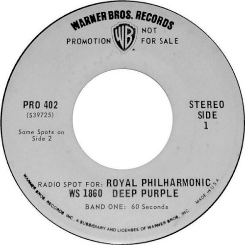 Portada del sencillo Radio Spot for Royal Philharmonic WS 1860 Deep Purple de Deep Purple