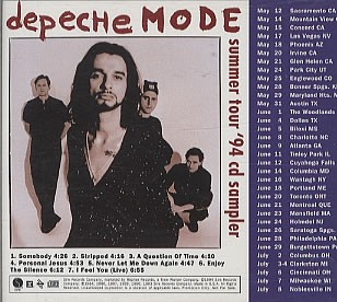 Cover-Artwork für das Album Summer Tour ’94 CD Sampler von Depeche Mode