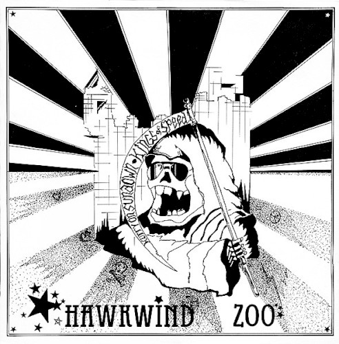 Hurry On Sundown by Hawkwind single cover art