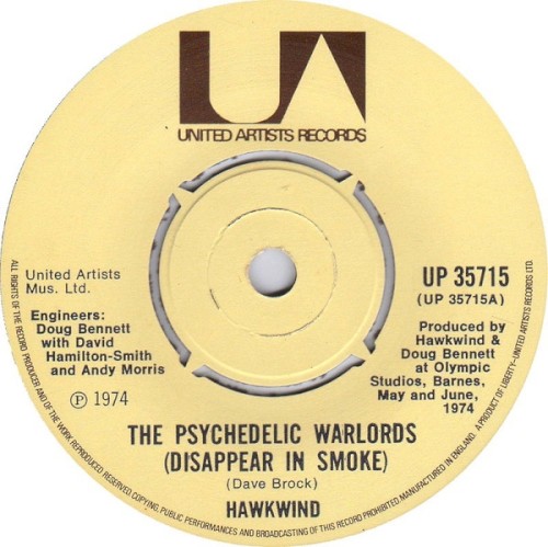 Pochette de The Psychedelic Warlords (Disappear in Smoke) par Hawkwind (single)
