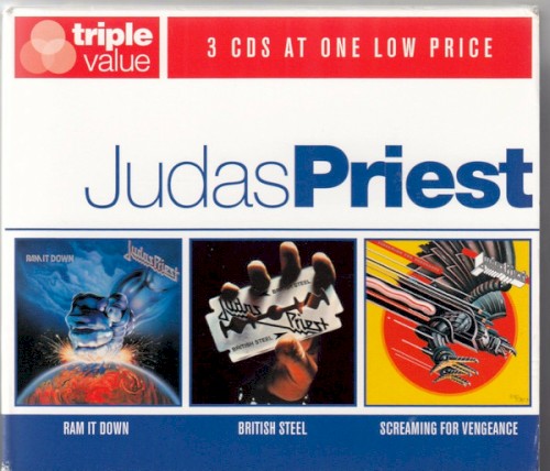 Judas Priest 的 Ram It Down / British Steel / Screaming for Vengeance 專輯 封面