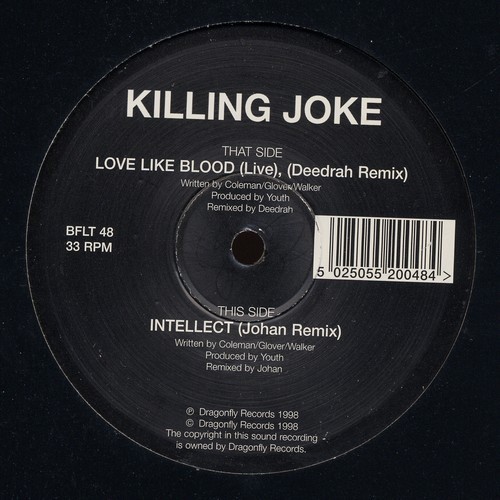 Love Like Blood / Intellect by Killing Joke single cover art