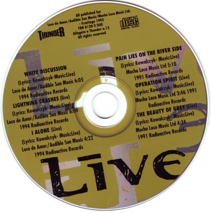 Cover-Artwork für das Album Thunder Magazine Promo von Live