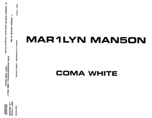 Cover-Artwork für die Single Coma White von Marilyn Manson