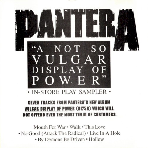 Portada del álbum A Not So Vulgar Display of Power de Pantera