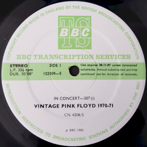 Portada del álbum In Concert-307 de Pink Floyd