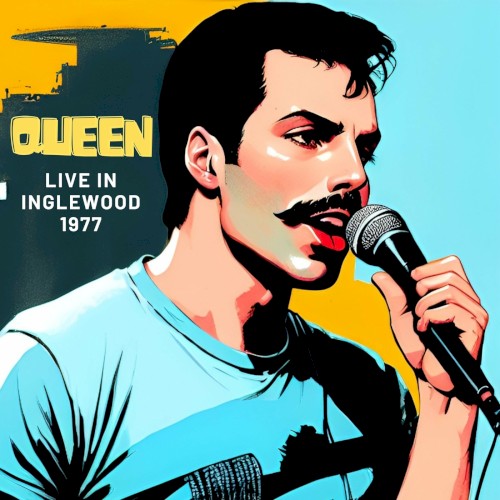 Live in Inglewood 1977 by Queen album cover art
