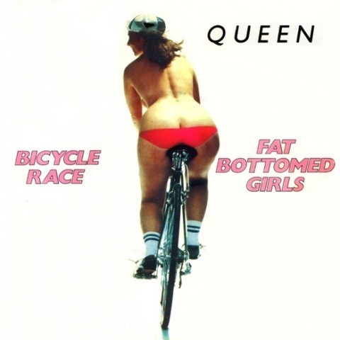 Portada del sencillo Bicycle Race / Fat Bottomed Girls de Queen