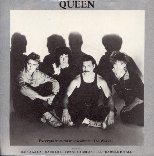 Portada del sencillo Excerpts From Their New Album “The Works” de Queen