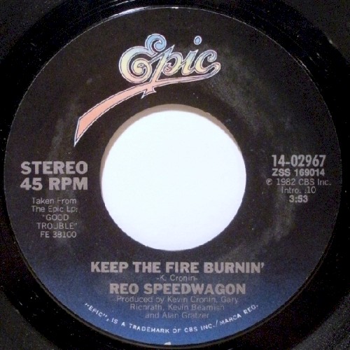 Pochette de Keep the Fire Burnin' par REO Speedwagon (single)
