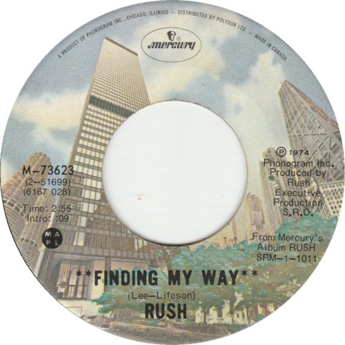 Finding My Way by Rush single cover art