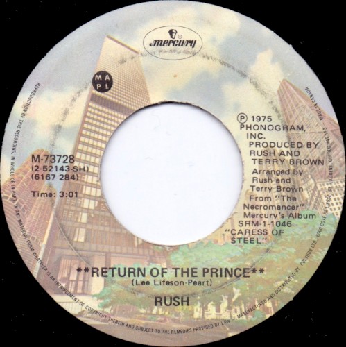 Return of the Prince by Rush single cover art