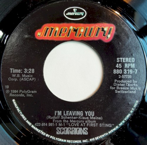Scorpions 的 I’m Leaving You / Loving You Sunday Morning 單曲 封面