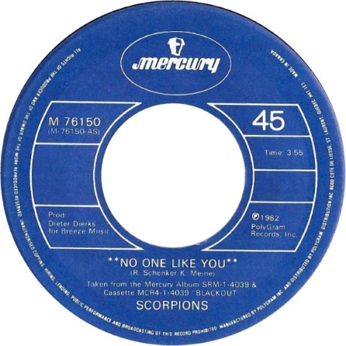 Pochette de No One Like You par Scorpions (single)