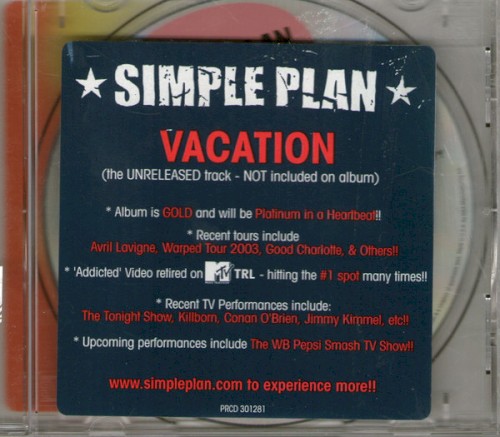 Vacation by Simple Plan single cover art