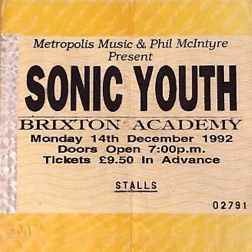 Live at Brixton Academy 1992 by Sonic Youth album cover art
