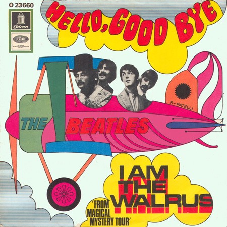 Hello, Goodbye / I Am the Walrus by The Beatles single cover art