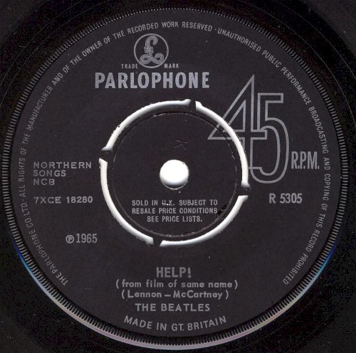 Help! / I’m Down by The Beatles single cover art
