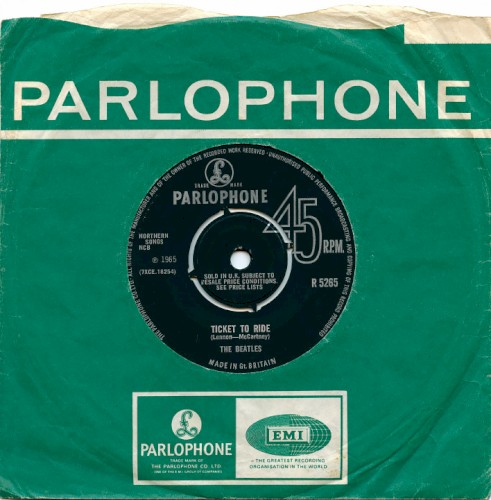 The Beatles 的 Ticket to Ride / Yes It Is 單曲 封面