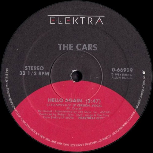 The Cars 的 Hello Again 单曲封面