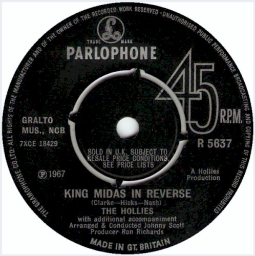 Cover-Artwork für die Single King Midas in Reverse von The Hollies