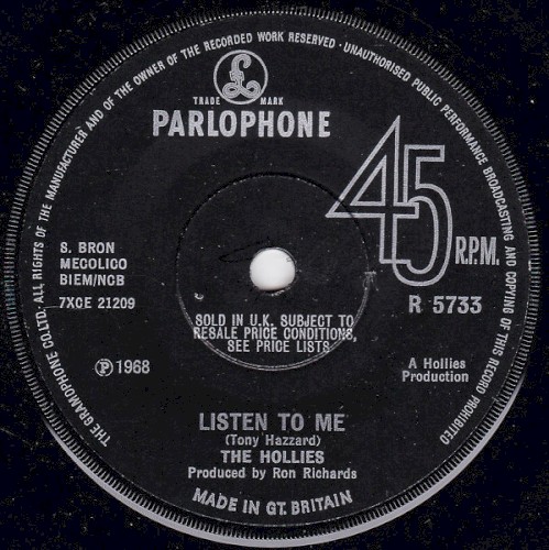 Listen to Me / Do the Best You Can by The Hollies single cover art