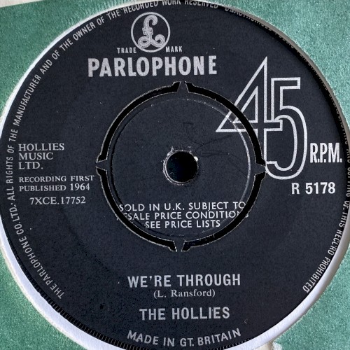 We’re Through / Come On Back by The Hollies single cover art