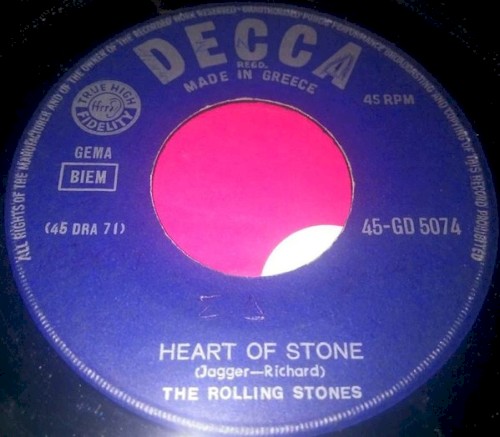 The Rolling Stones 的 Heart of Stone / Around and Around 单曲封面
