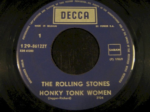 Portada del sencillo Honky Tonk Women / Under My Thumb de The Rolling Stones