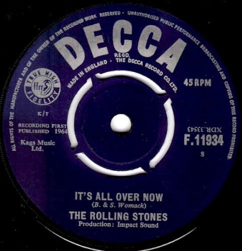 The Rolling Stones 的 It’s All Over Now / Good Times, Bad Times 單曲 封面