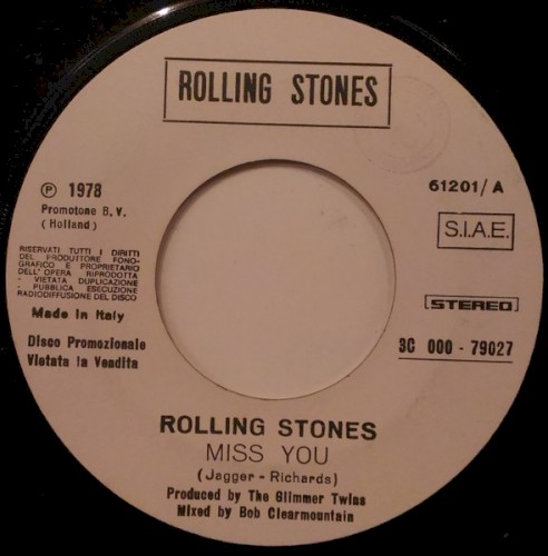 Pochette de Miss You / Gimmie Some Good Times par The Rolling Stones (single)