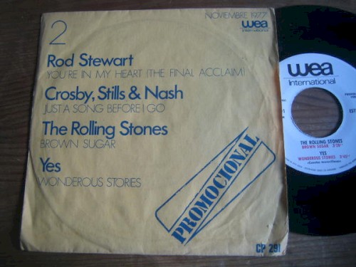 Portada del EP Rod Stewart / Crosby, Stills & Nash / The Rolling Stones / Yes de The Rolling Stones