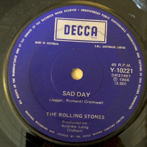 Pochette de Sad Day / Sittin' on the Fence par The Rolling Stones (single)