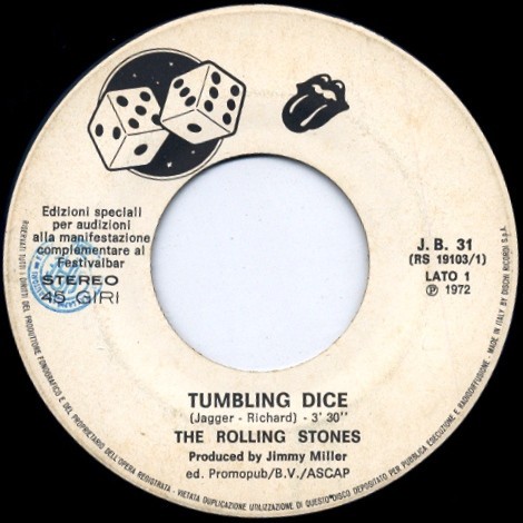 Pochette de Tumbling Dice / Bella Mia par The Rolling Stones (single)