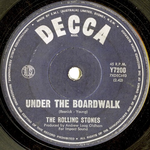 Cover-Artwork für die Single Under the Boardwalk / Walking the Dog von The Rolling Stones