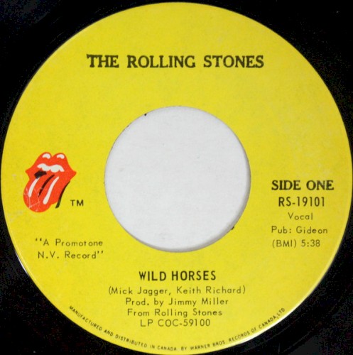 The Rolling Stones 的 Wild Horses / Sway 单曲封面