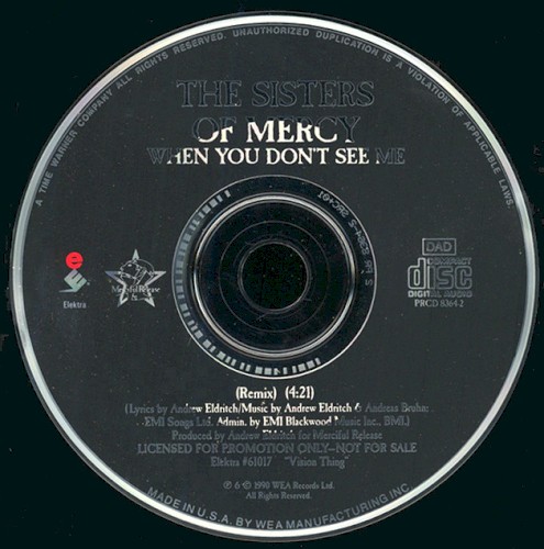 The Sisters of Mercy 的 When You Don’t See Me 單曲 封面