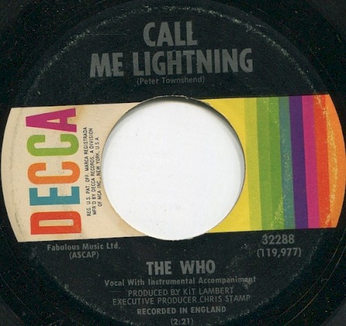 Pochette de Call Me Lightning / Dr. Jekyll & Mr. Hyde par The Who (single)